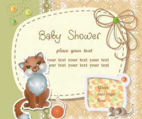 Cute cartoon Animal elements background vector 03