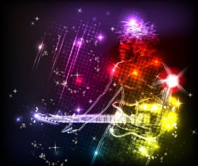 neon and people Illustrations vector 01