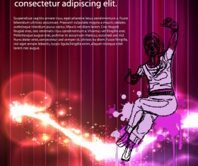 neon and people Illustrations vector 04