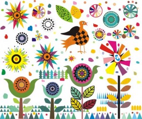 Exquisite cartoon elements Pattern vector