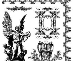 Set Vintage of Retro borders vector art 02