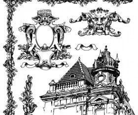 Set Vintage of Retro borders vector art 03