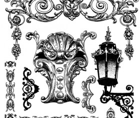 Set Vintage of Retro borders vector art 05