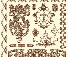 Set Vintage of Retro borders vector art 08