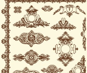 Set Vintage of Retro borders vector art 12