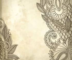 Elements of Vintage Floral Borders art vector 01