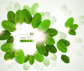 Shiny Leaves vector background 03