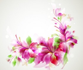 Stylish Shiny flower art background vector 01