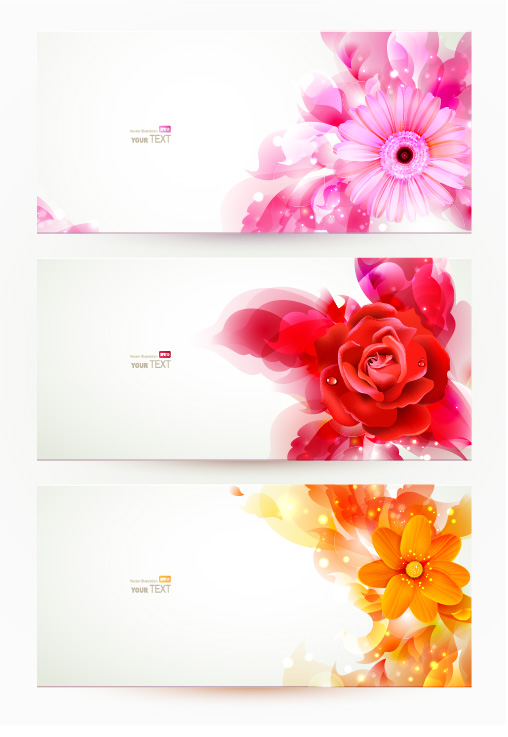 Stylish Shiny flower art banner vector