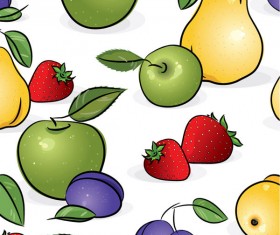 Set of Various vivid fruits vector 02