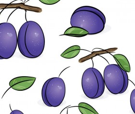 Set of Various vivid fruits vector 04