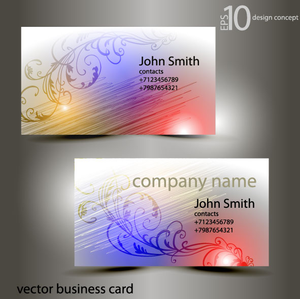Abstract of Shiny business cards vector 01