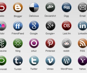 Different Round Dots Social Icons