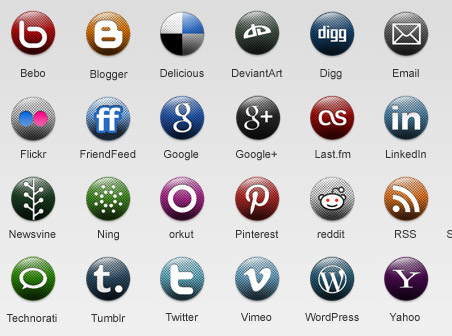 Different Round Dots Social Icons