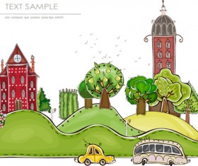 cartoon city Buildings vecotr 01