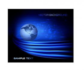 Set of Blue globe vector background 01