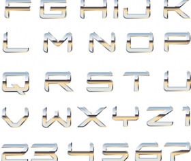 Set of Metal Style Alphabet vector art