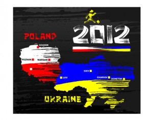 Football euro cup 2012 elements background vector 02