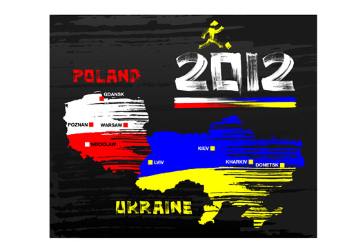 Football euro cup 2012 elements background vector 02
