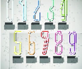 Paper shaped of Alphabet and numbers vector art 01