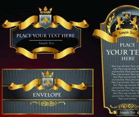 luxurious Black and gold labels vector 02