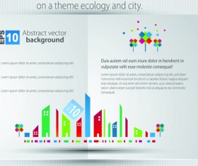 Set of Brochure page two weather background vector 01