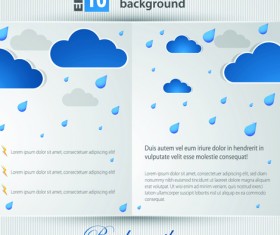 Set of Brochure page two weather background vector 02