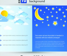 Set of Brochure page two weather background vector 03