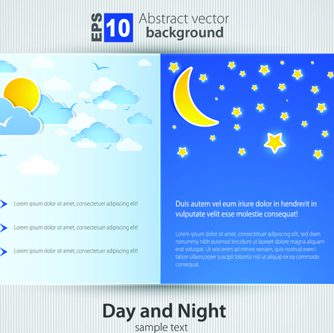 Set of Brochure page two weather background vector 03