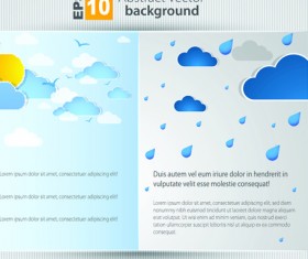 Set of Brochure page two weather background vector 04