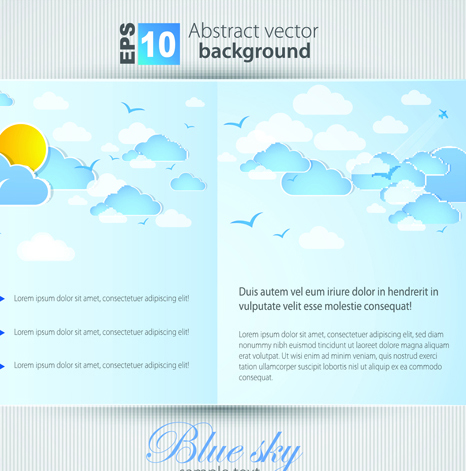 Set of Brochure page two weather background vector 05