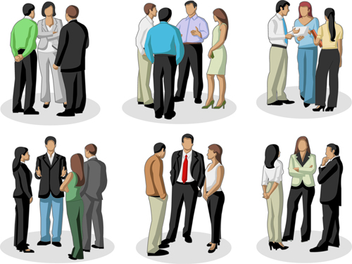 Various Business People vector set 02