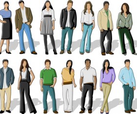 Various Business People vector set 03