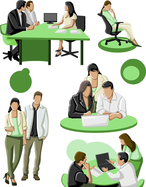 Various Business People vector set 05