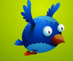 Set of Cartoon funny bird vector 01