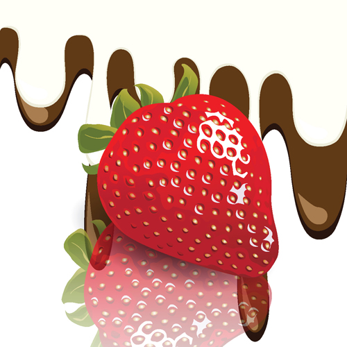 Vivid Chocolate with strawberry vector 02