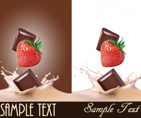 Vivid Chocolate with strawberry vector 03