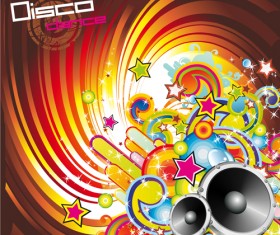Music elements Disco dance vector 01