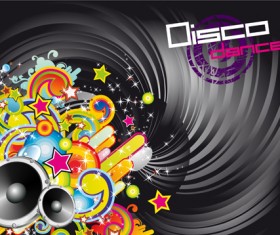 Music elements Disco dance vector 02