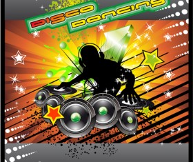 Music elements Disco dance vector 03