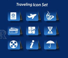 Different Traveling icon vector set