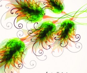 Set vector of Romantic Flowers art 04