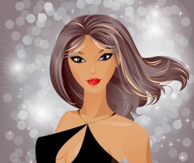 Set of Glamour woman vector 04