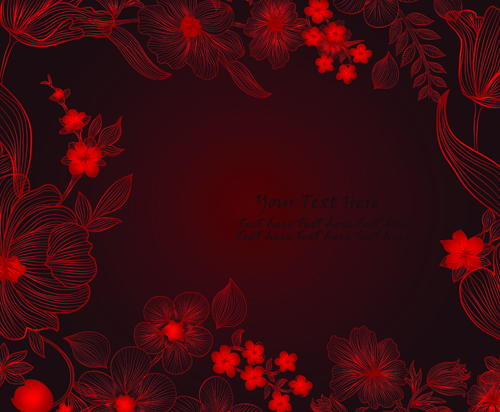 Hand drawn floral backgrounds vector 02
