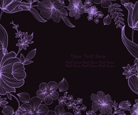 Hand drawn floral backgrounds vector 04
