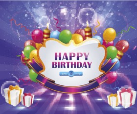 Happy Birthday elements card vector 05