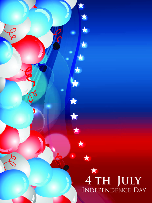 Independence Day July 4 design elements vector 06