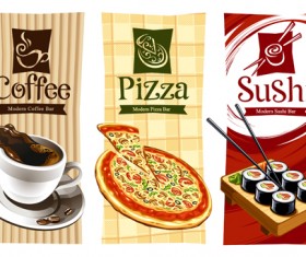 Pizza Menu elements vector 01