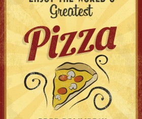 Pizza Menu elements vector 05