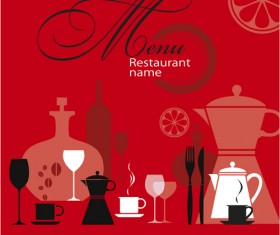 Restaurant menu background vector set 01